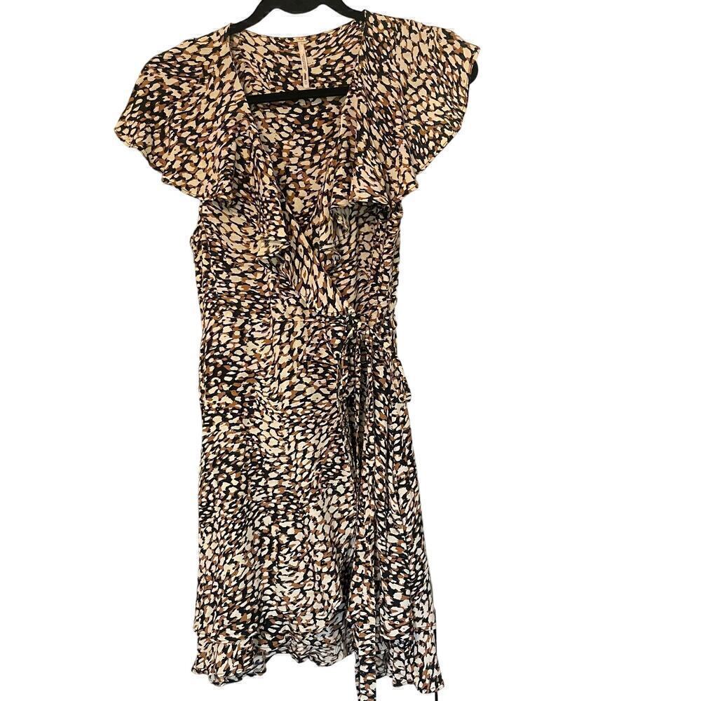 Free People French Quarter Print Wrap Mini Dress OB778956 Size XS